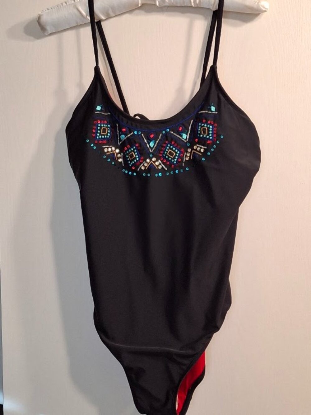 Xhilaration One-Piece Black Swimsuit, Size XL.
